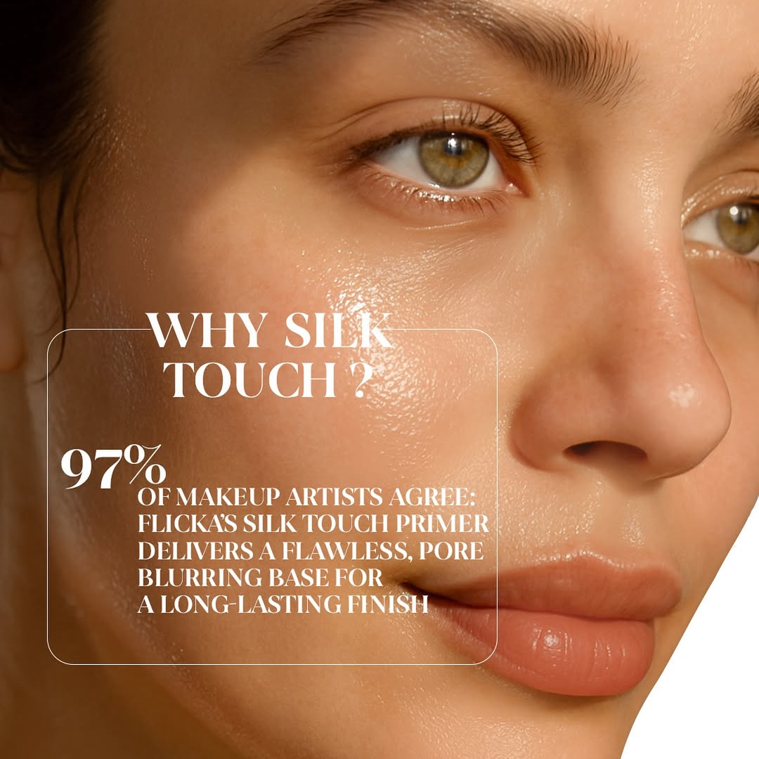 Flicka Silk Touch 3 in 1 Moisturizer and Primer for Face | Long-Lasting, Flawless and Dewy Makeup Base | Pore Minimizer | All Skin Types